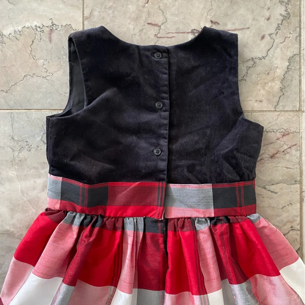 Dress Up by Gymboree Plaid Dress with Bow Size 5 Christmas Excellent Condition